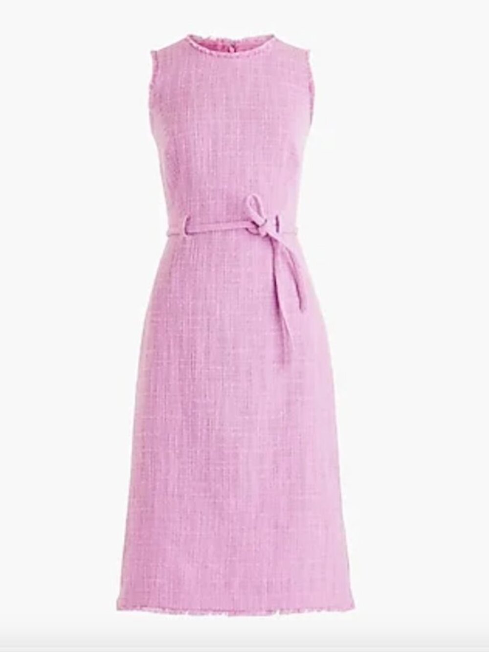 J. Crew White Belted Sheath Dress In Textured Tweed - Size 4 - Picture 3 of 14